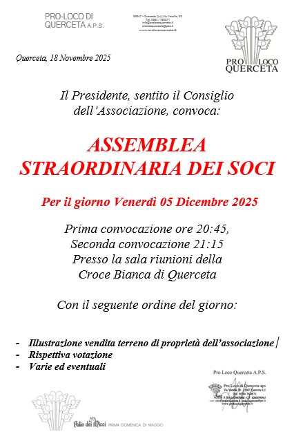 ASSEMBLEA STRAORDINARIA DEI SOCI 